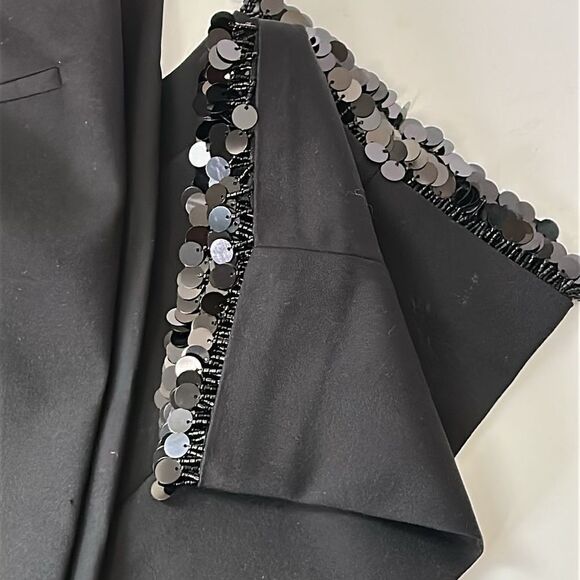 NEW CHICO'S the ultimate fit BEADED HEM SLIM ANKLE PANTS sz 1.5 black 10 medium - Picture 7 of 7